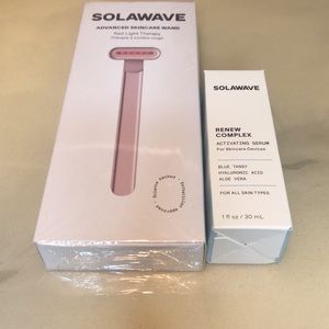 Brand new sealed!  Solawave rose gold red light wand with serum